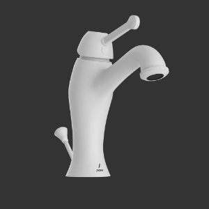 Immagine di Miscelatore monocomando per lavabo con scarico automatico - Bianco opaco
