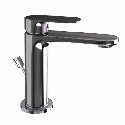 Immagine di Miscelatore monocomando per lavabo con scarico automatico - Cromo nero