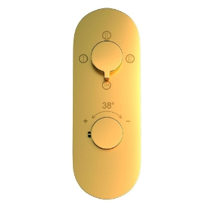 Immagine di Miscelatore doccia termostatico Aquamax con deviatore a 3 vie - Oro lucido PVD