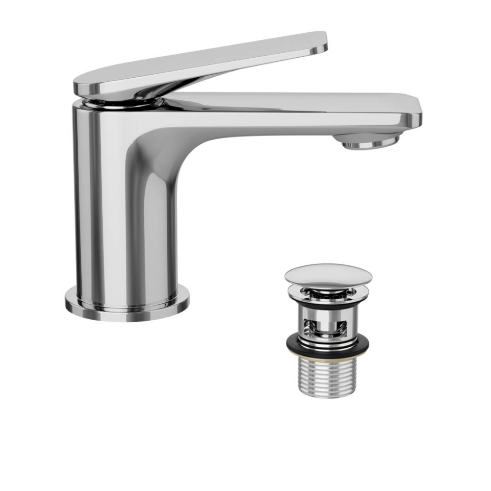 Picture of Miscelatore monocomando per lavabo con piletta click-clack - cromo