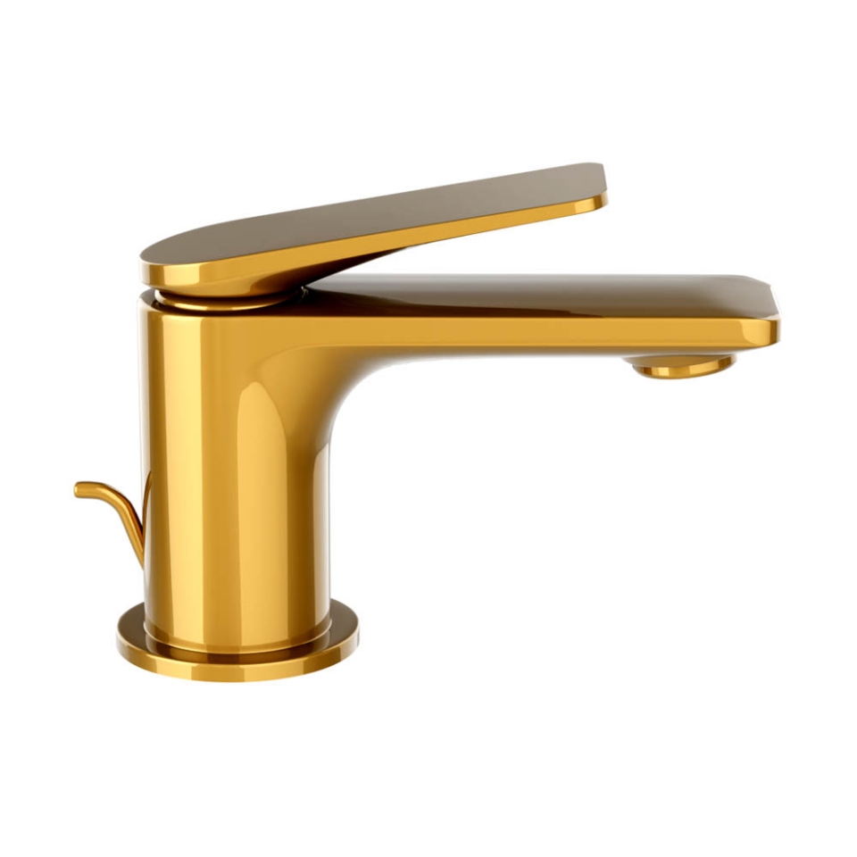 Picture of Miscelatore monocomando per lavabo con scarico automatico - Oro lucido PVD