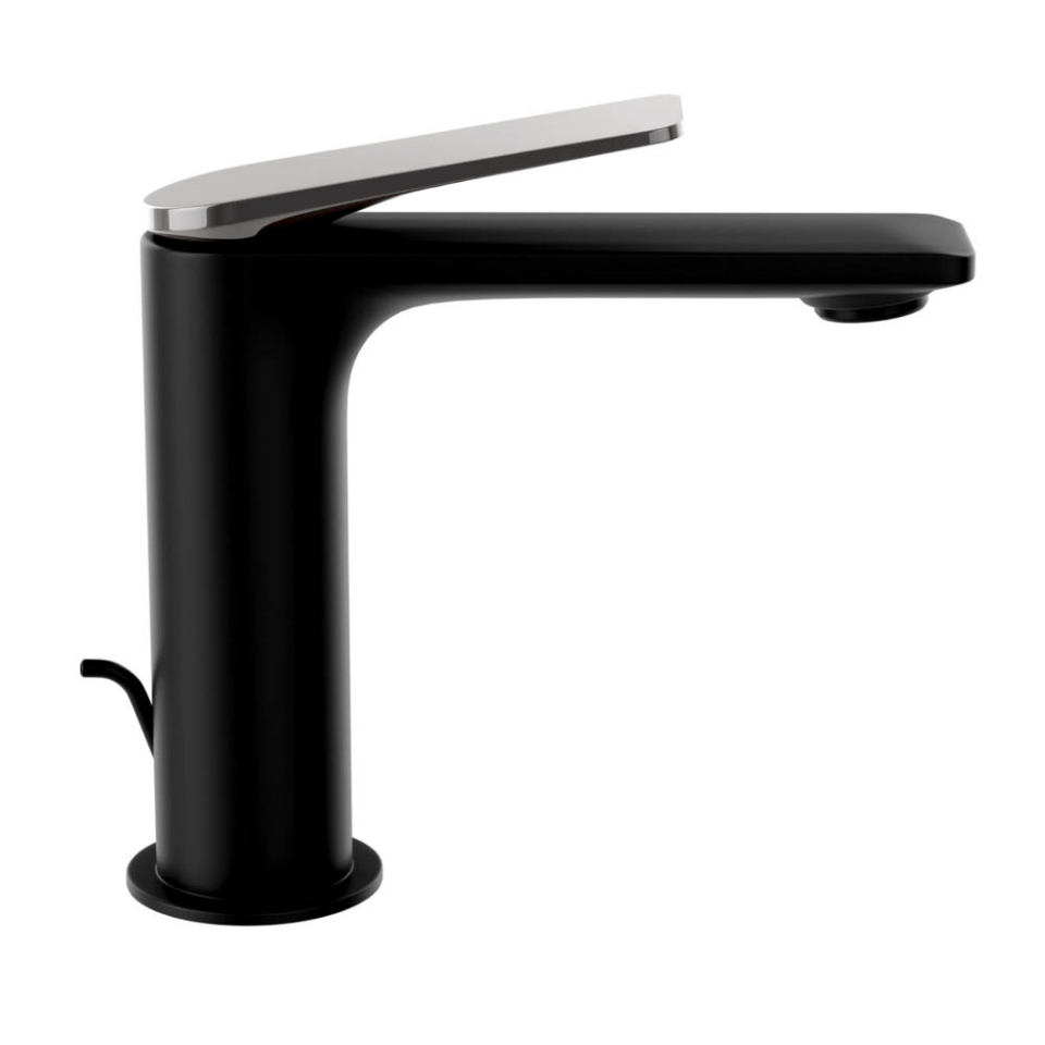 Picture of Miscelatore monocomando per lavabo - Leva: Cromo nero | Corpo: Nero opaco