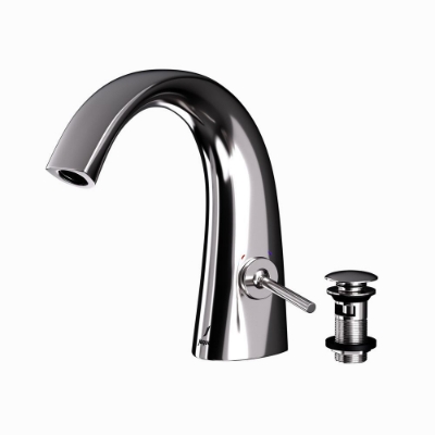 Immagine di Miscelatore monoforo per lavabo con piletta click-clack - Cromo nero