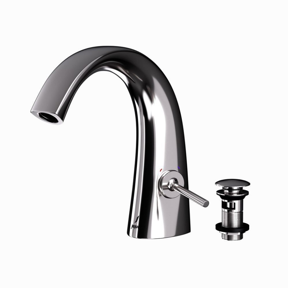 Picture of Miscelatore monoforo per lavabo con piletta click-clack - Cromo nero