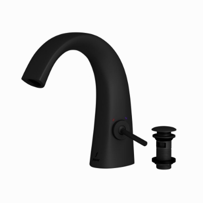 Immagine di Miscelatore monoforo per lavabo con piletta click-clack - Nero opaco