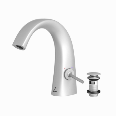 Immagine di Miscelatore monoforo per lavabo con piletta click-clack - Bianco opaco