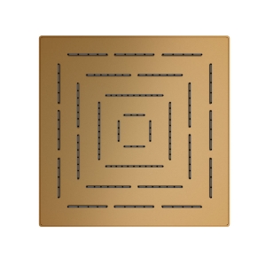 Immagine di Soffione doccia monofunzione quadrato Maze - Oro opaco PVD