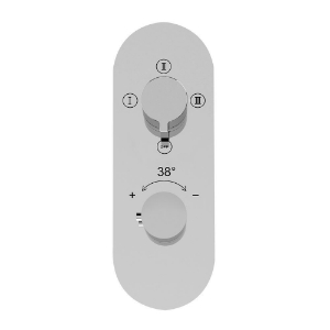 Immagine di Parti esterne per termostatico doccia con deviatore a 3 vie Aquamax - Cromo