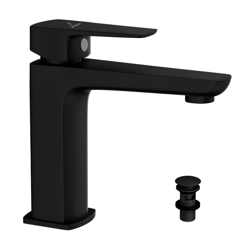 Picture of Miscelatore monocomando per lavabo con piletta click-clack - Nero opaco