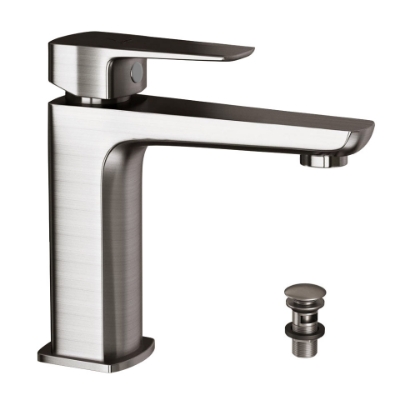 Immagine di Miscelatore monocomando per lavabo con piletta click-clack - Acciaio inox