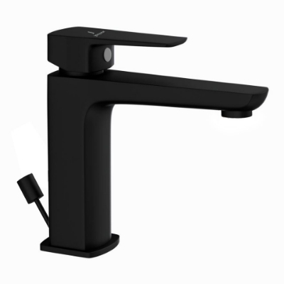 Immagine di Miscelatore monocomando per lavabo con piletta click-clack - Nero opaco