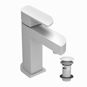 Immagine di Miscelatore monocomando per lavabo con piletta click-clack - Bianco opaco