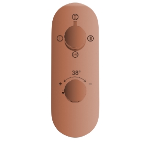 Immagine di Miscelatore doccia termostatico Aquamax con deviatore a 3 vie - Oro ramato PVD