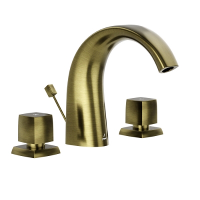 Immagine di Gruppo lavabo 3 fori con scarico automatico - Bronzo antico