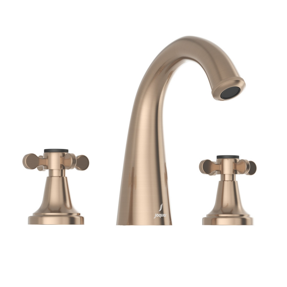 Picture of 3 hole Basin Mixer with Popup waste - Gold Dust