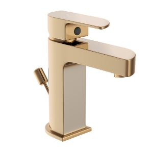 Immagine di Miscelatore monocomando per lavabo con scarico automatico - Oro