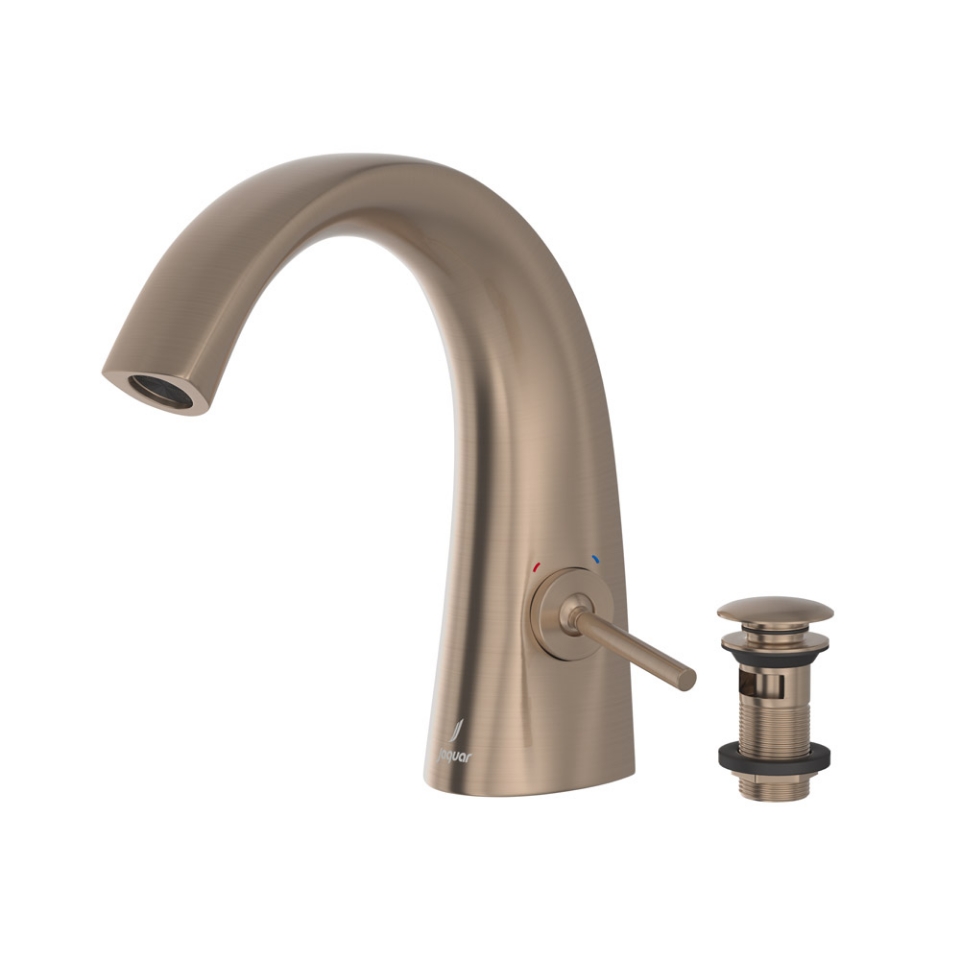 Picture of Miscelatore monoforo per lavabo con piletta click-clack - Polvere oro