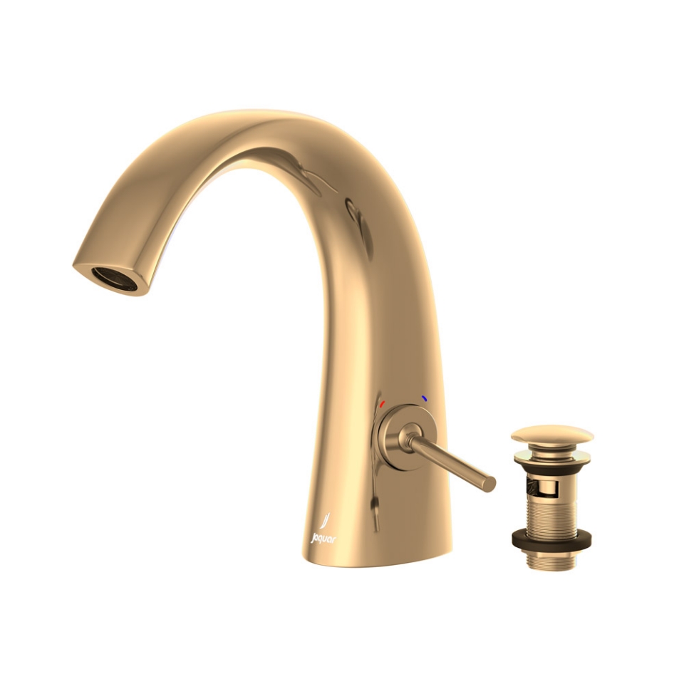 Picture of Miscelatore monoforo per lavabo con piletta click-clack - Oro