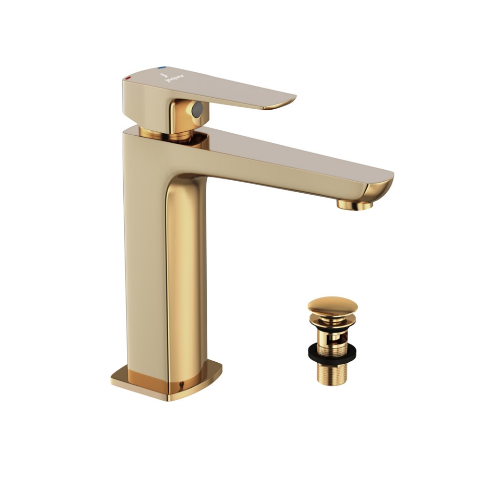 Picture of Miscelatore monocomando per lavabo con piletta click-clack - Oro