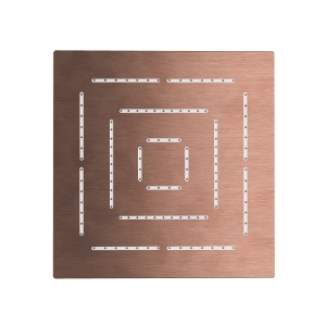 Immagine di Soffione doccia monofunzione quadrato Maze - Rame antico